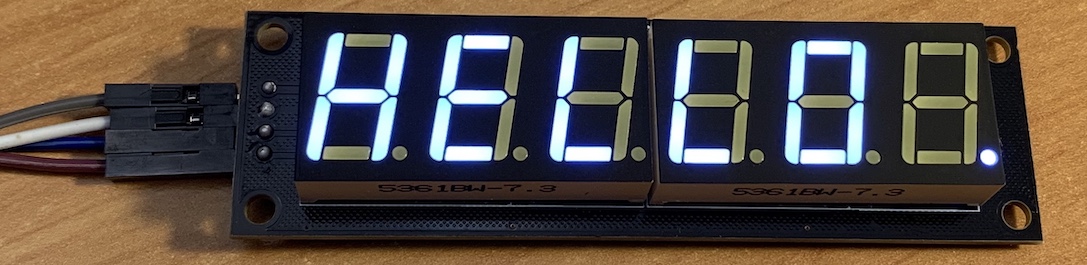 Picture of a 6 digits 4-segment display